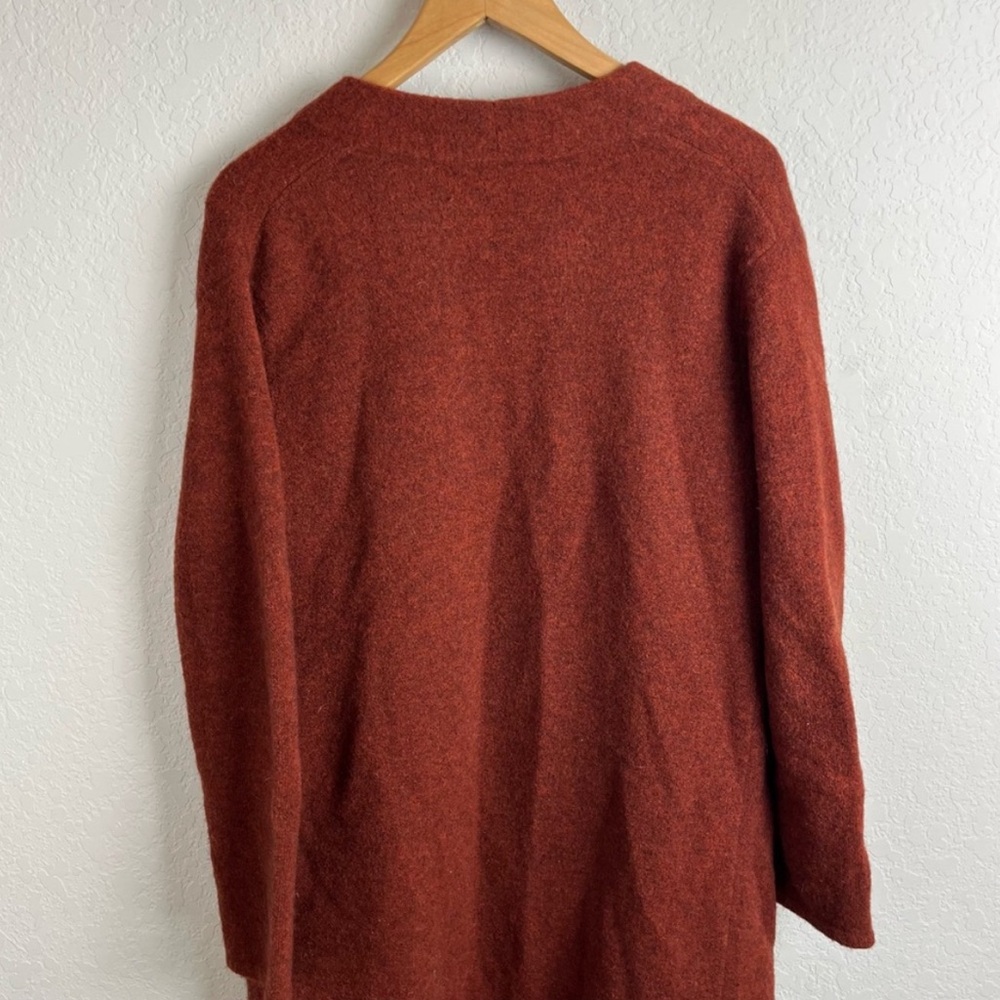 Jenni Kayne Sweater Coat Cardigan Burnt Rust Wool - Picture 9 of 10